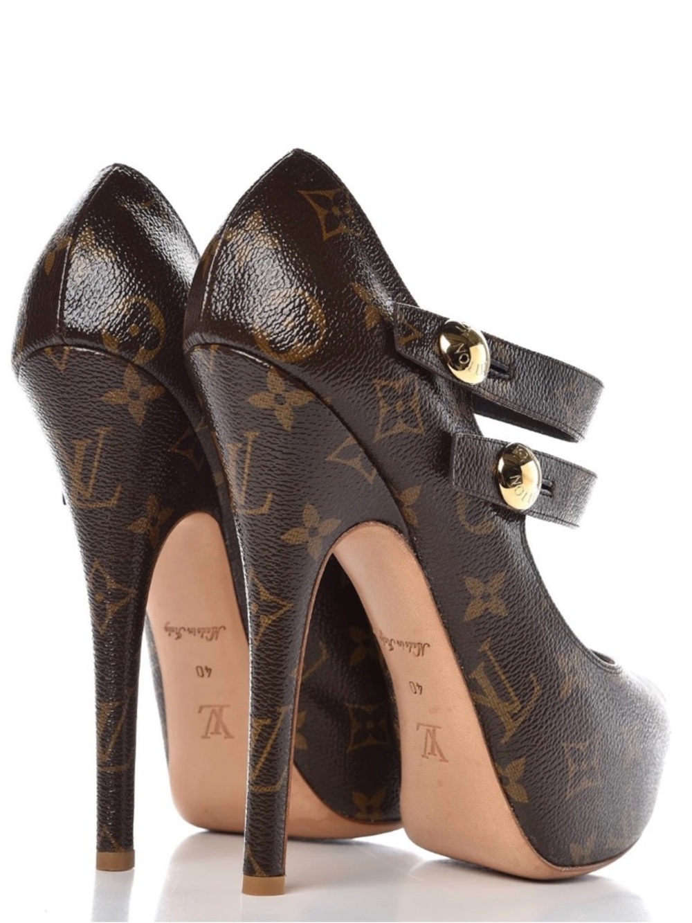 RARE! Authentic Louis Vuitton Ritual Fetish Monogram Canvas Peep Toe Pumps 40 - Picture 2 of 16